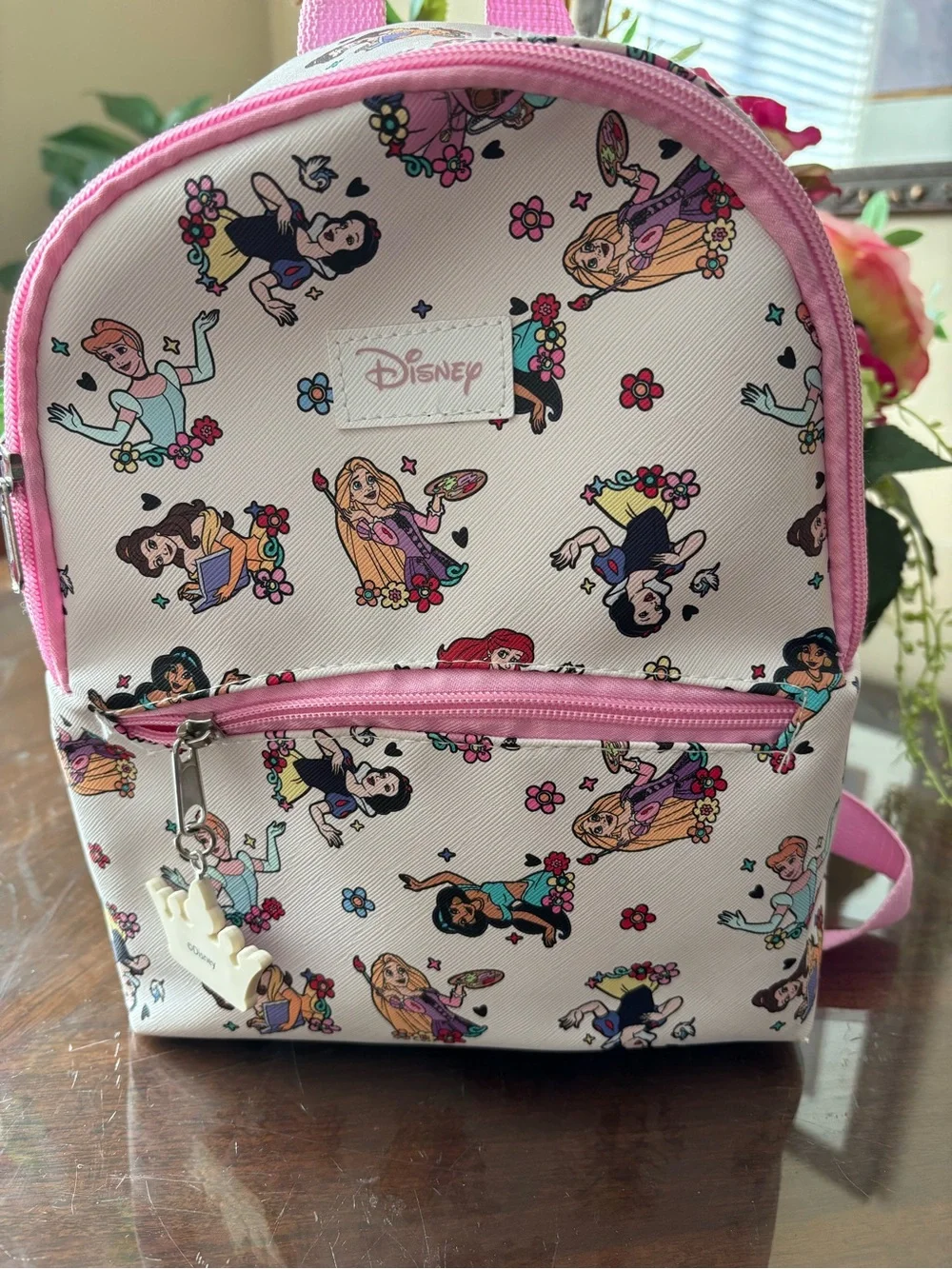 Disney Princess Pink and White Patterned Mini Backpack